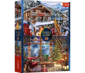 Trefl Puzzle Weihnachten in den Bergen / 2 x 500 Teile / 48 x 34 cm