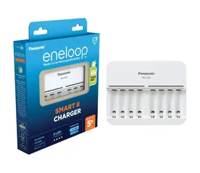 Panasonic BQ-CC63E Eneloop Ladegerät (weiß) / für 4X AA- oder AAA-Batterien / 100-240 V