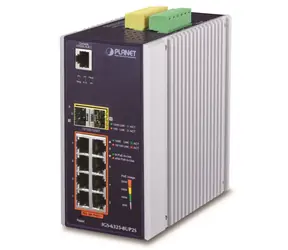 Planet IGS-6325-8UP2S / Industrie-Switch / 8x 1-Gb-RJ-45 / 2x 2,5-Gb-SFP / PoE 802.3bt 360 W / -40 bis 75 °C / lüfterlos