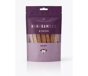 Huhubamboo Rindfleischstreifen / Hundeleckerli / Getrocknet / 75 g