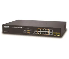 Planet GS-5220-8P2T2S / PoE-Switch L3 / 10x Gigabit RJ-45 / 2x SFP / 8x PoE 802.3at / 240 W