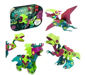 CLIXO Magnetisches Dino Discovery -Bauset / 22 Teile / ab 6 Jahren