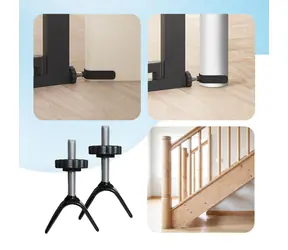 SIPO Y-Adapter für Sicherheitsgeländer, schwarz / 2er-Set / Für runde Treppen / Gewinde M8