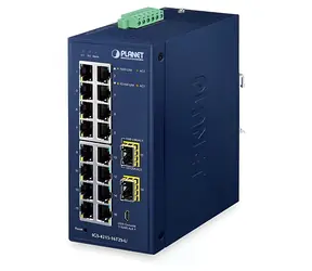 Planet IGS-4215-16T2S-U / Industrie-Switch / 16x Gigabit / 2x SFP / L2 / -40 bis 75 °C / IP30