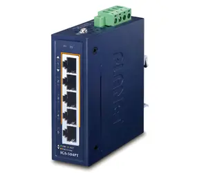 Planet IGS-504PT v3 / Industrie-Switch / 5x 1 Gbit/s / 4X PoE 802.3 mit 120 W / -40 bis +75 °C / IP30