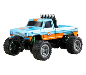 AMEWI RC Monstertruck DieCast blau/orange / Modellauto / Maßstab 1:64 / 2WD / RTR / Metallkarosserie