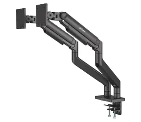 Manhattan Tischhalterung für 2 Monitore, schwarz / Monitorhalterung / 17-45 Zoll / VESA 75x75-100x100 mm / Tragkraft 20 kg/Arm