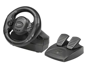 Tracer Rayder 4-in-1 schwarz / Gaming-Lenkrad mit Pedalen / 12 Tasten / Vibration / PC, PS3, PS4, Xbox One