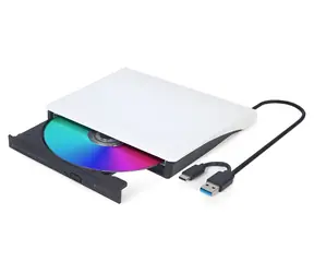 Gembird DVD-USB-031-BW Schwarzweiß / Externes DVD-/CD-Laufwerk / USB-A + USB-C