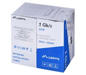Lanberg UTP-Kabel, schwarz, 305 m / Netzwerkkabel / CCA / 250 MHz / AWG23