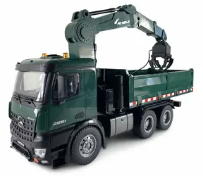 AMEWI RC-Baufahrzeug Mercedes-Benz Arocs Kran und Muldenkipper grün / Maßstab 1:14 / Li- ION 1200 mAh / 2,4 GHz / ab 8 Jahren