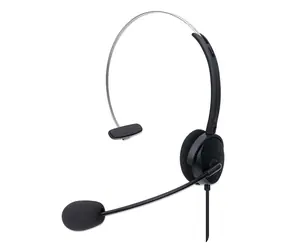 Manhattan Mono USB-Headset, On-Ear, schwarz / Headset / Mono / USB-A / 69 g