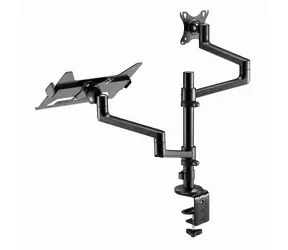 Gembird MA-DA-04 schwarz / Monitorhalterung für den Schreibtisch / 2x Arm / VESA 75x75, 100x100 / 17-32" / Tragkraft 8 kg