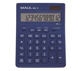Maul MXL 12 TAX hellblau / Tischrechner / 12-stellig / duales Netzteil