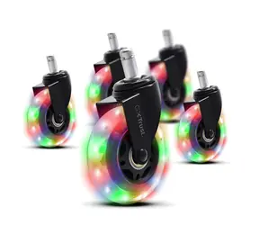 Trust GXT701 schwarze LED-Gaming-Stuhlrollen mit Gel-Hintergrundbeleuchtung (5er-Set)
