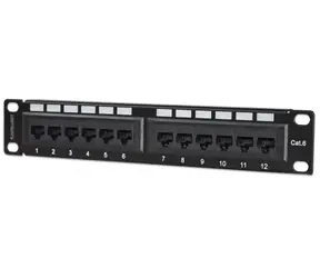 Intellinet Patchpanel Cat6 UTP schwarz 12 Ports / Patchpanel / RJ-45 / 10" / 1 HE