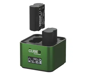 Hähnel ProCube3 Fujifilm / Ladegerät / 2x Li- ION -Akku / LCD-Display / USB-C PD 30W