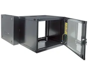 Intellinet Wandschrank 540x450 mm schwarz / Schrank / 19" / 6U / neigbarer Rahmen / Tragfähigkeit 30 kg
