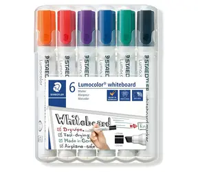 Staedtler Lumocolor / Whiteboard-Marker / 6er-Set / Linienbreite 2-5 mm / 6 Farben