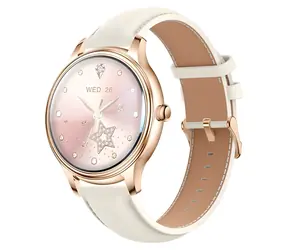 COLMi L28 Gold, goldenes Lederarmband / Smartwatch / AMOLED / 1,32" / IP68 / Bluetooth-Anrufe