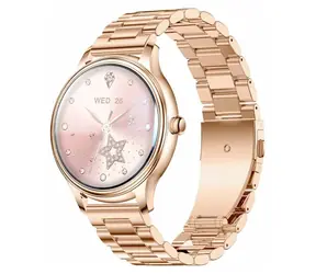 Colmi L28 Gold, Armband aus goldfarbenem Edelstahl / Smartwatch / AMOLED-Display / Bluetooth-Anrufe / IP68