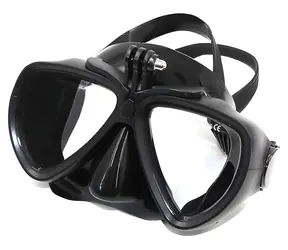 Telesin GP-DIV-GS2-BK schwarz / Tauchmaske mit Kamerahalterung / bis 40 m / GoPro, DJI, XIAOMI YI
