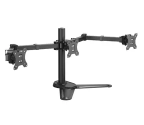 Equip für 3 Monitore, schwarz / Monitorständer / 17-27 Zoll / Tragkraft 21 kg / VESA 75-100 / 360°