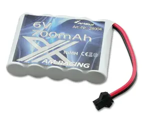 AMEWI NiMH-Akku 6V/700mAh HBX-Anschluss / Wiederaufladbarer Akku / RC-Car / NiMH / 5 Zellen