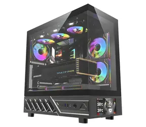 darkFlash DS950V schwarz / Computergehäuse / ATX / IPS-Display / 270°-Panel / 6 Lüfter