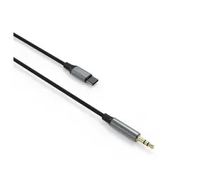 FIXED Link Space Grau / Audiokabel / USB-C auf 3,5-mm-Klinkenstecker / geflochten / DAC / 1,5 m