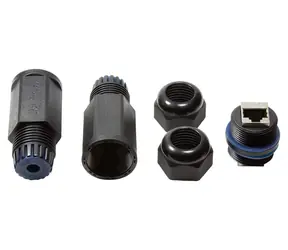 LogiLink RJ45-Stecker, wasserdicht, schwarz / RJ45-Stecker / 2x RJ45