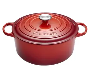 Le Creuset Signature Kirschrot / Topf mit Deckel / rund / 26 cm