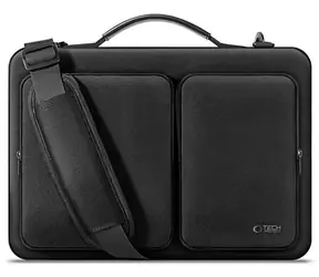 Tech-Protect Defender Tasche 13-14 Zoll, schwarz / Laptoptasche / gepolstert / 4 Fächer / verstellbarer Gurt