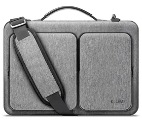 Tech-Protect Defender Tasche 13-14 Zoll, grau / Laptoptasche / gepolstert / 4 Fächer / verstellbarer Gurt