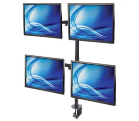 Manhattan 4-Monitor-Halterung 13-32 Zoll, schwarz / Desktop-Monitorhalterung / VESA 75x75-100x100 mm / Tragkraft 32 kg