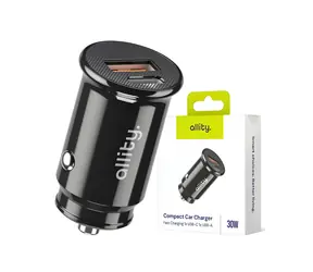 Allity ACC-100-30WAC schwarz / Kfz-Ladegerät / 30 W / USB-A + USB-C / PD / QC