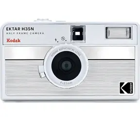 Kodak EKTAR H35N Gestreiftes Silber / Filmkamera / 35-mm-Film / Blitz