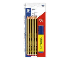 Staedtler Noris 120 HB / Graphitstift / sechseckig / 12 Stück + Textmarker