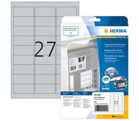 Herma Produktionsetiketten A4 63,5 x 29,6 mm Folie / Etiketten / 675 Stück / Silber / Permanent klebend