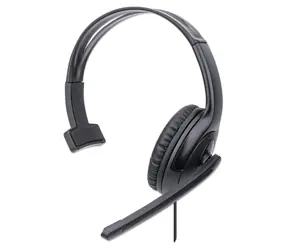 Manhattan Mono USB-Headset, Over-Ear, schwarz / Headset / Mono / USB-A / Kabel 1,5 m