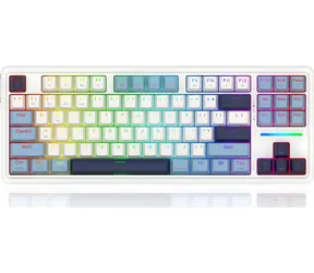 Redragon K728 Leopard L weiß / Kabellose Gaming-Tastatur / Mechanisch / Hintergrundbeleuchtung / Bluetooth / USB