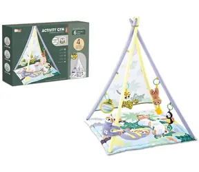 Spielmatte für Kinder mit Zelt, Musik und Zubehör / Spielmatte / 85 x 85 x 112 cm / ab Geburt