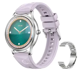 Colmi L28 silber-violett, silbernes Stahlarmband / Smartwatch / AMOLED-Display / Bluetooth-Anrufe / IP68