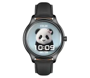 Colmi L28 schwarz, Silikon- und Lederarmband / Smartwatch / AMOLED-Display / Bluetooth-Anrufe / IP68