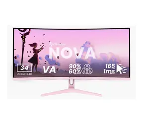 34" Arozzi Nova pink / Monitor / VA / UWQHD / 165Hz / Curved 1500R
