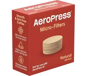 AeroPress Papierfilter Natur Standard 200 Stück (2502010050) / Kaffeefilter / Ungebleicht / für AeroPress