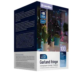 Colorway LED-Lichterkette, mehrfarbig / Lichterkette / 100 LEDs / 3 x 0,6 m / Schutzart IP20 / USB