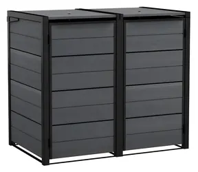 Keter Hide Away grau / Gartenmülltonnenbox / 2× 240 l