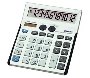Truly 2007A / Taschenrechner / Tischgerät / 12-stellige Anzeige / solar- und batteriebetrieben (AA)