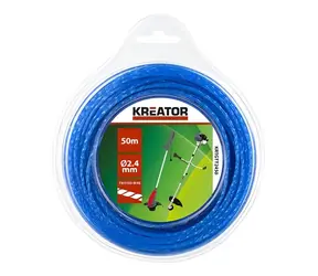 KREATOR Rasenmäherfaden KRTGTT2450 / verdrillt / 2,4 mm / 50 m